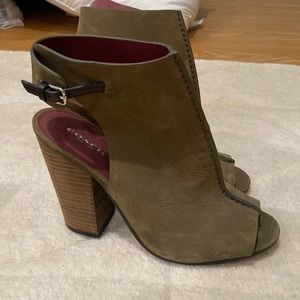 Never worn - Coach open toe bootie heels